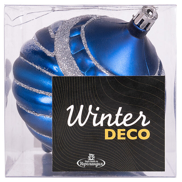 Елочная игрушка Rivera Guillermo 14 см синяя, пластик, подвеска Winter Deco