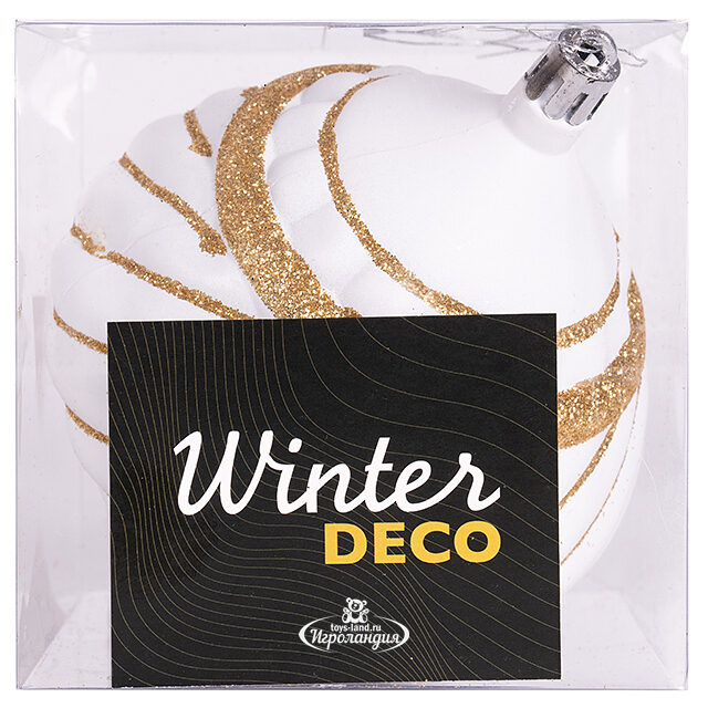 Елочная игрушка Rivera Guillermo 14 см белая, пластик, подвеска Winter Deco