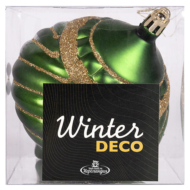 Елочная игрушка Rivera Guillermo 14 см зеленая, пластик, подвеска Winter Deco