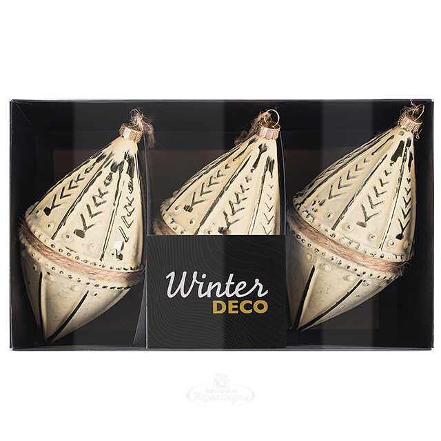 Набор елочных игрушек Monterro Rosso 14 см, 3 шт, пластик, подвеска Winter Deco