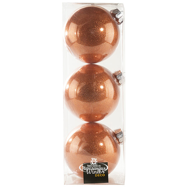 Набор пластиковых шаров Albertine - Flaming Sky 15 см, 3 шт Winter Deco