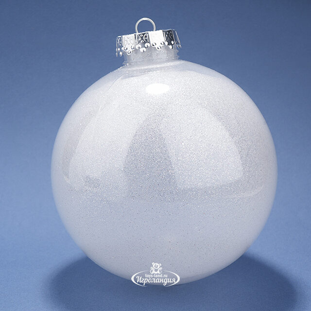 Набор пластиковых шаров Albertine - White Glaze 15 см, 3 шт Winter Deco