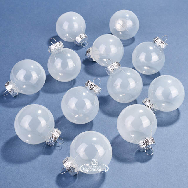 Елочные ПЭТ шары Albertine - White Glaze 6 см, 12 шт Winter Deco