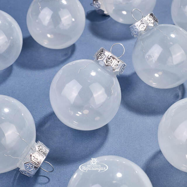 Елочные ПЭТ шары Albertine - White Glaze 6 см, 12 шт Winter Deco