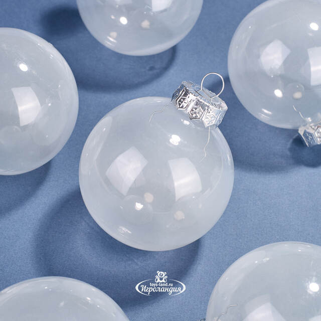 Елочные ПЭТ шары Albertine - White Glaze 8 см, 6 шт Winter Deco