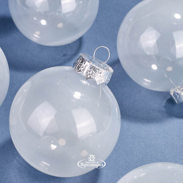 Елочные ПЭТ шары Albertine - White Glaze 8 см, 6 шт Winter Deco