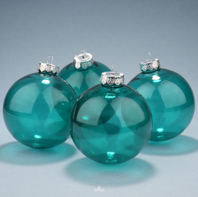 Набор пластиковых шаров Albertine Vitrobulles - Azure Hawaii 10 см, 4 шт Winter Deco