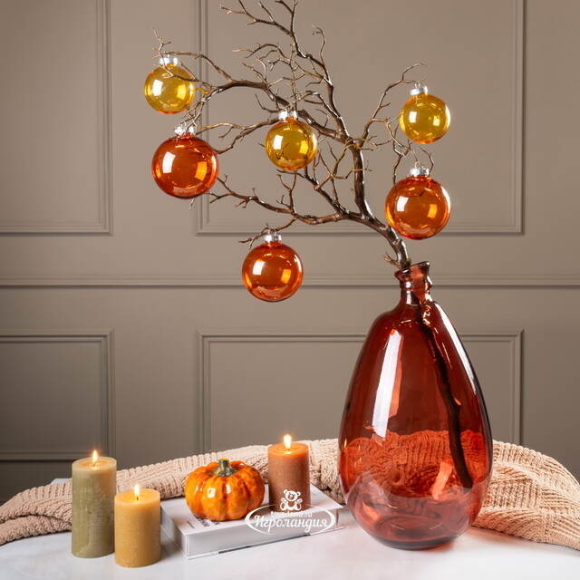 Елочные ПЭТ шары Albertine - Янтарный Берег 8 см, 6 шт Winter Deco