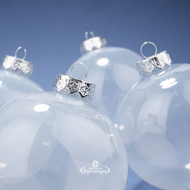 Набор пластиковых шаров Albertine - White Glaze 10 см, 4 шт Winter Deco