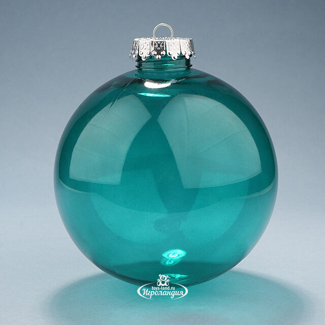 Набор пластиковых глянцевых шаров Albertine - Голубые Гавайи 15 см, 3 шт Winter Deco
