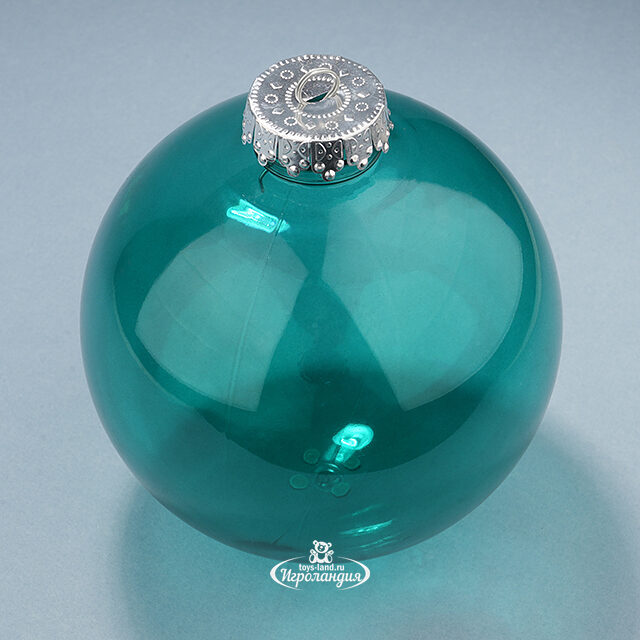 Набор пластиковых глянцевых шаров Albertine - Голубые Гавайи 15 см, 3 шт Winter Deco