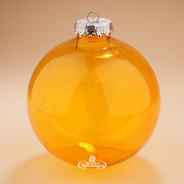 Набор пластиковых глянцевых шаров Albertine - Янтарный Берег 15 см, 3 шт Winter Deco