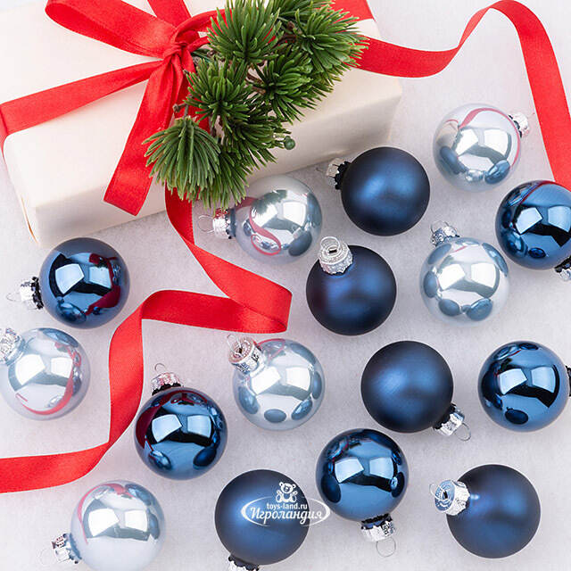 Коллекция стеклянных шаров Лунный Свет 3.5 см, 16 шт Winter Deco