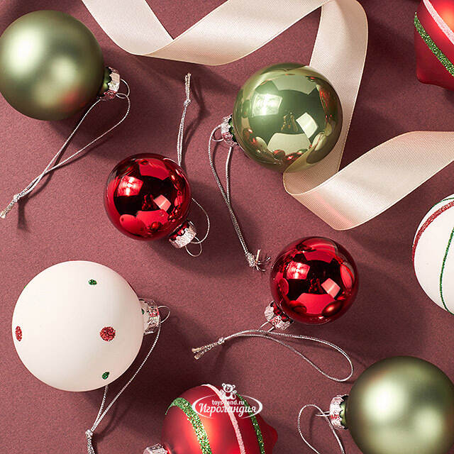 Набор стеклянных шаров Christmas Candy: Wonderful Time, 4-6 см, 20 шт Winter Deco