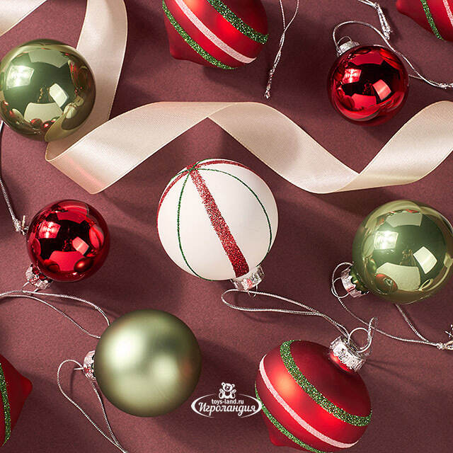 Набор стеклянных шаров Christmas Candy: Wonderful Time, 4-6 см, 20 шт Winter Deco