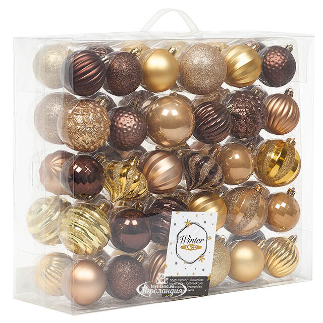Набор пластиковых шаров Magic Suite: Wild Glam, 6-7 см, 60 шт Winter Deco