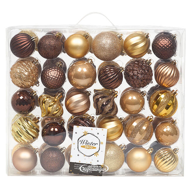 Набор пластиковых шаров Magic Suite: Wild Glam, 6-7 см, 60 шт Winter Deco