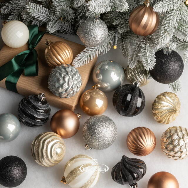 Набор пластиковых шаров Magic Suite: Вечер в стиле Гэтсби, 6-7 см, 60 шт Winter Deco