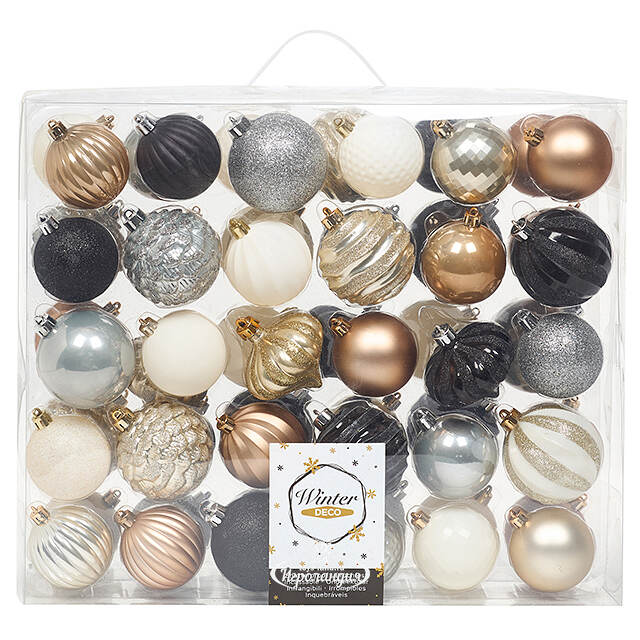 Набор пластиковых шаров Magic Suite: Вечер в стиле Гэтсби, 6-7 см, 60 шт Winter Deco