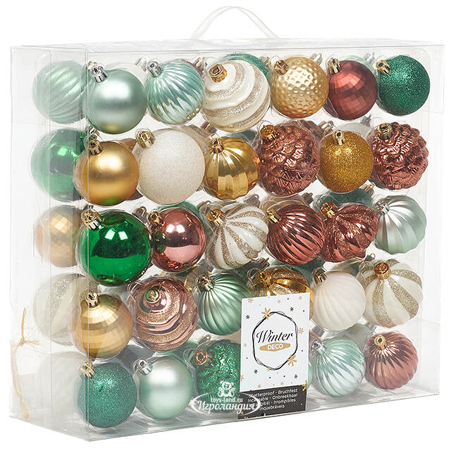 Набор пластиковых шаров Magic Suite: Лесная Карусель, 6-7 см, 60 шт Winter Deco