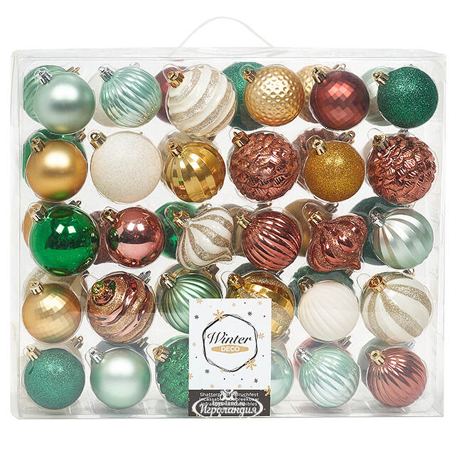 Набор пластиковых шаров Magic Suite: Лесная Карусель, 6-7 см, 60 шт Winter Deco