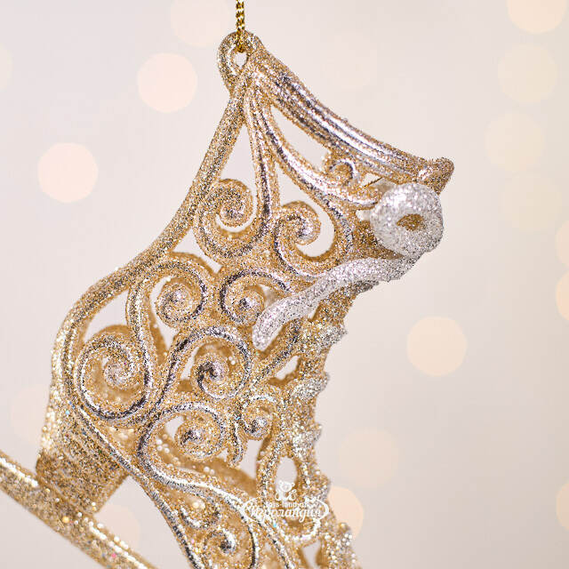 Елочная игрушка Конек Зимней Феи 14 см золотой, подвеска Forest Market