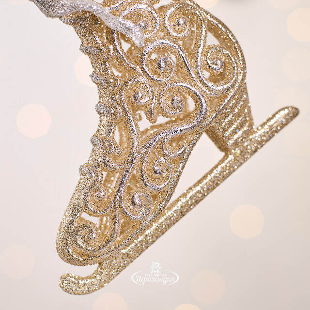 Елочная игрушка Конек Зимней Феи 14 см золотой, подвеска Forest Market