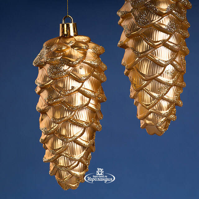 Елочная игрушка Шишка Monfalcone 11 см темно-золотая, 6 шт, пластик Winter Deco