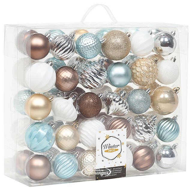 Набор пластиковых шаров Magic Suite: Морозный Рассвет, 6-7 см, 60 шт Winter Deco