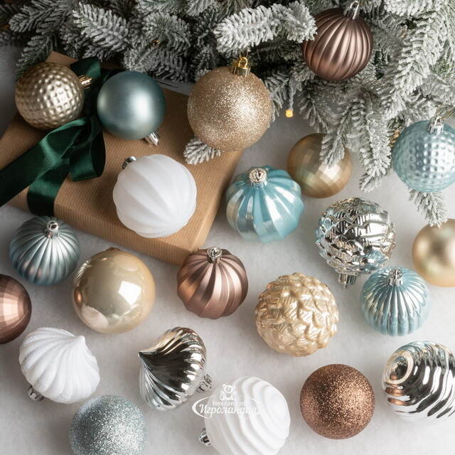 Набор пластиковых шаров Magic Suite: Морозный Рассвет, 6-7 см, 60 шт Winter Deco