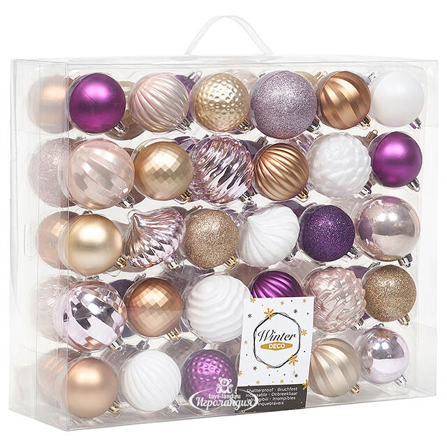 Набор пластиковых шаров Magic Suite: Нежные Грезы, 6-7 см, 60 шт Winter Deco