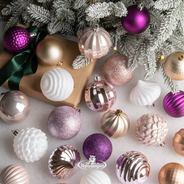 Набор пластиковых шаров Magic Suite: Нежные Грезы, 6-7 см, 60 шт Winter Deco