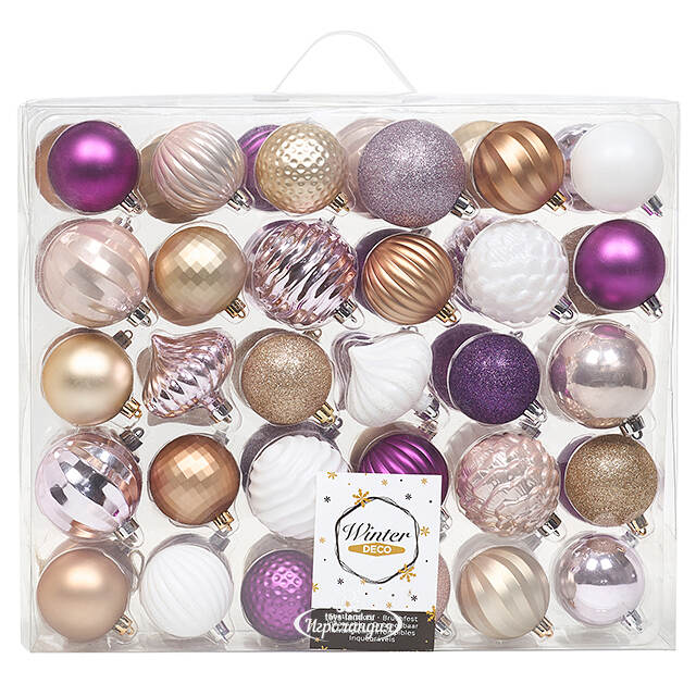 Набор пластиковых шаров Magic Suite: Нежные Грезы, 6-7 см, 60 шт Winter Deco