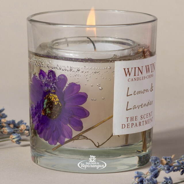 Ароматическая свеча в стакане Win Collection - Лимон и Лаванда 9 см Kaemingk