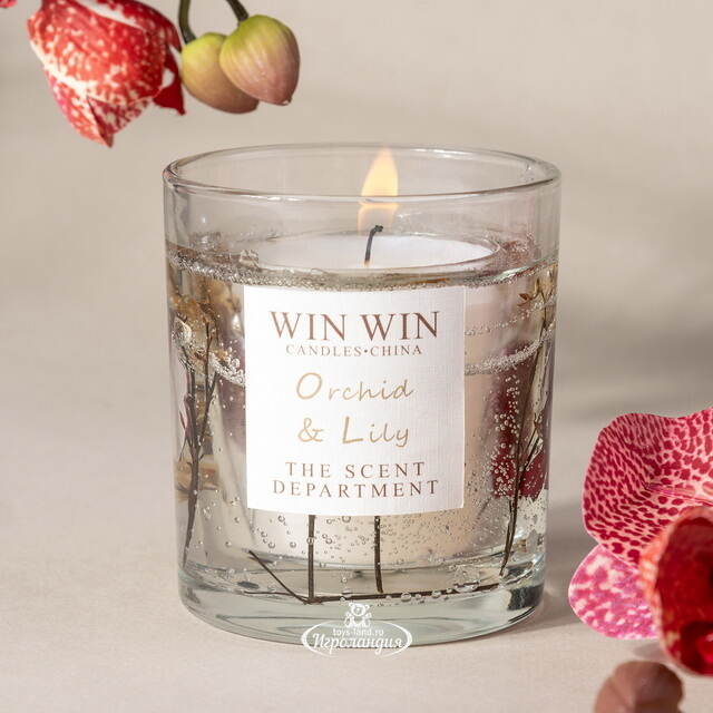 Ароматическая свеча в стакане Win Collection - Орхидея и Лилия 9 см Kaemingk