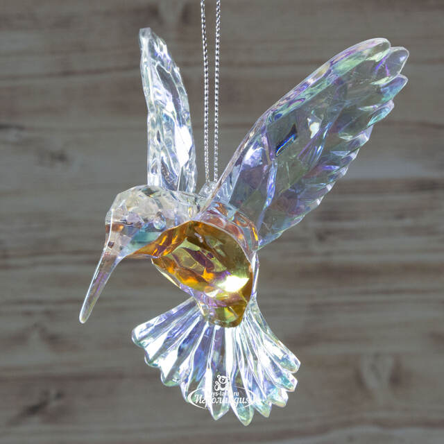 Елочная игрушка Птичка Colibri De Cristal 11 см, подвеска Forest Market