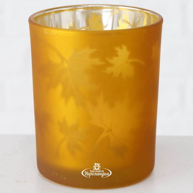 Стеклянный подсвечник Maple Joy 8 см оранжевый Boltze (Больтце)