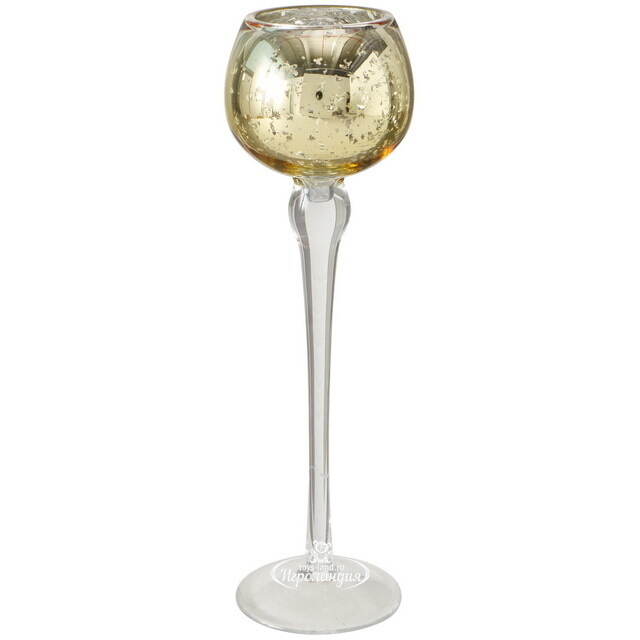 Набор стеклянных подсвечников - бокалов Tours 18-22 см золотой, 3 шт Boltze