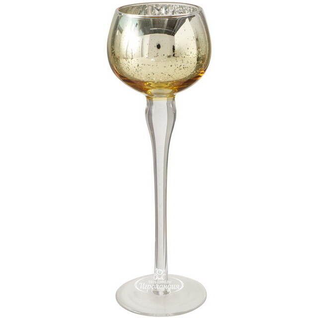 Набор стеклянных подсвечников - бокалов Tours 18-22 см золотой, 3 шт Boltze