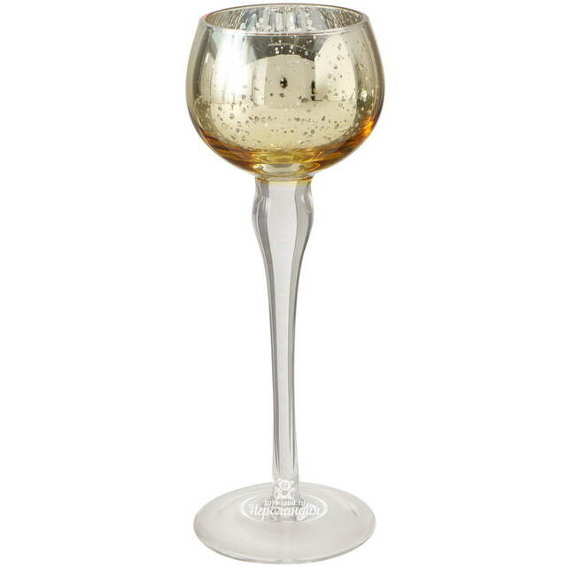 Набор стеклянных подсвечников - бокалов Tours 18-22 см золотой, 3 шт Boltze