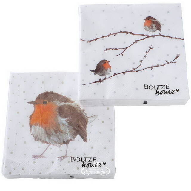 Бумажные салфетки Снегирь 17*17 см, 20 шт Boltze