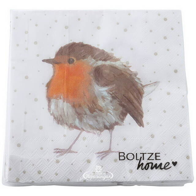 Бумажные салфетки Снегирь 17*17 см, 20 шт Boltze