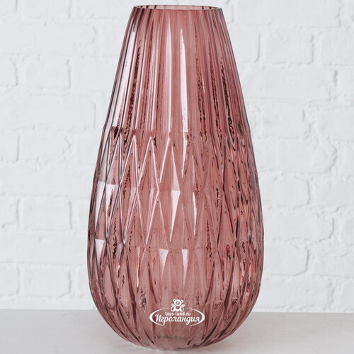 Стеклянная ваза Валетта 36 см, сливовая Boltze