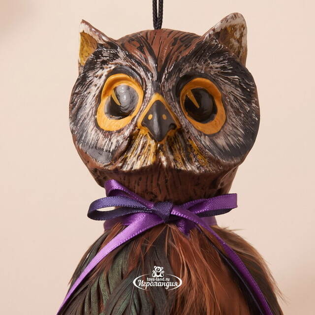 Декоративное украшение Сова Григори 19 см, подвеска Winter Deco