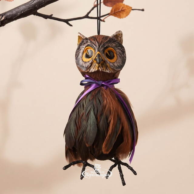 Декоративное украшение Сова Григори 19 см, подвеска Winter Deco