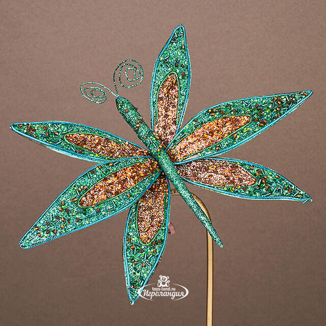 Елочная игрушка Бабочка Буколики 35 см бирюзовая, клипса Winter Deco