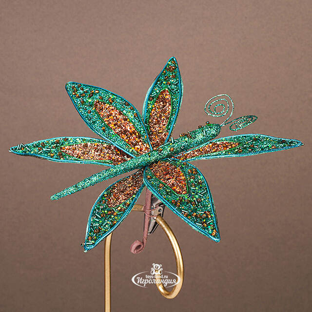 Елочная игрушка Бабочка Буколики 35 см бирюзовая, клипса Winter Deco