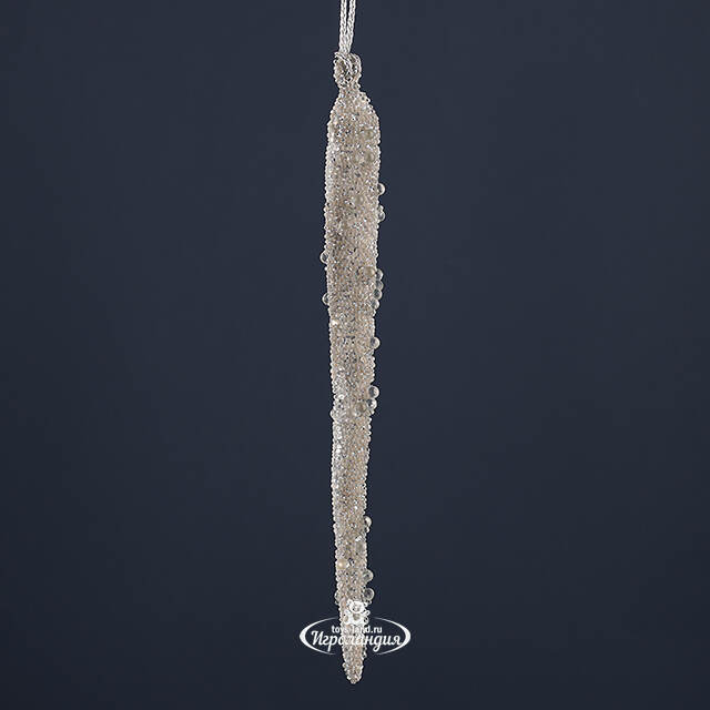 Елочная игрушка Сосулька Roberto di Borone 15 см, подвеска Winter Deco