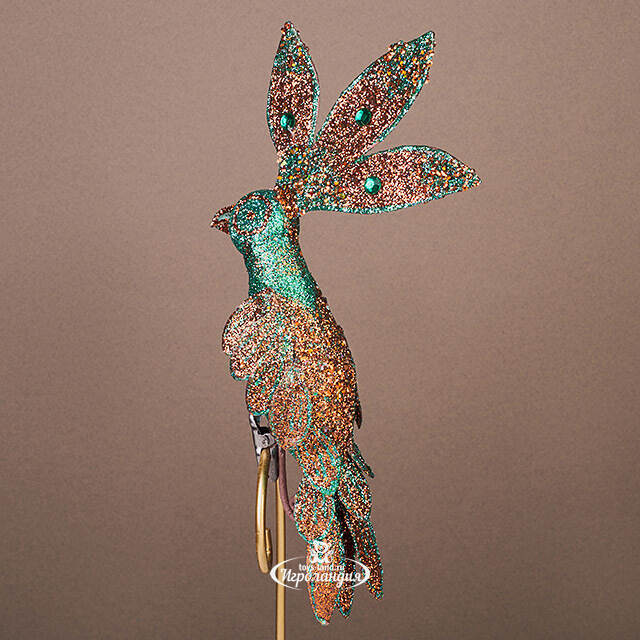 Елочная игрушка Попугай Эбру 30 см, клипса Winter Deco