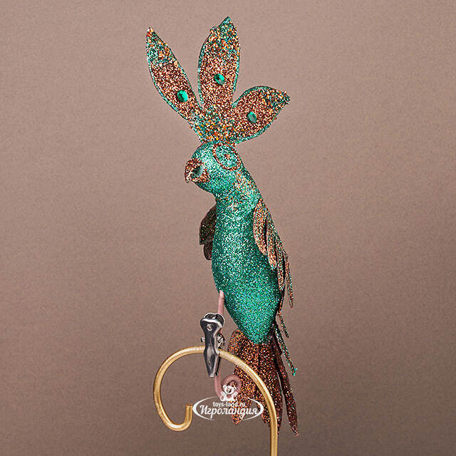 Елочная игрушка Попугай Эбру 30 см, клипса Winter Deco